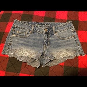 American Eagle Denim Shorts Size 0